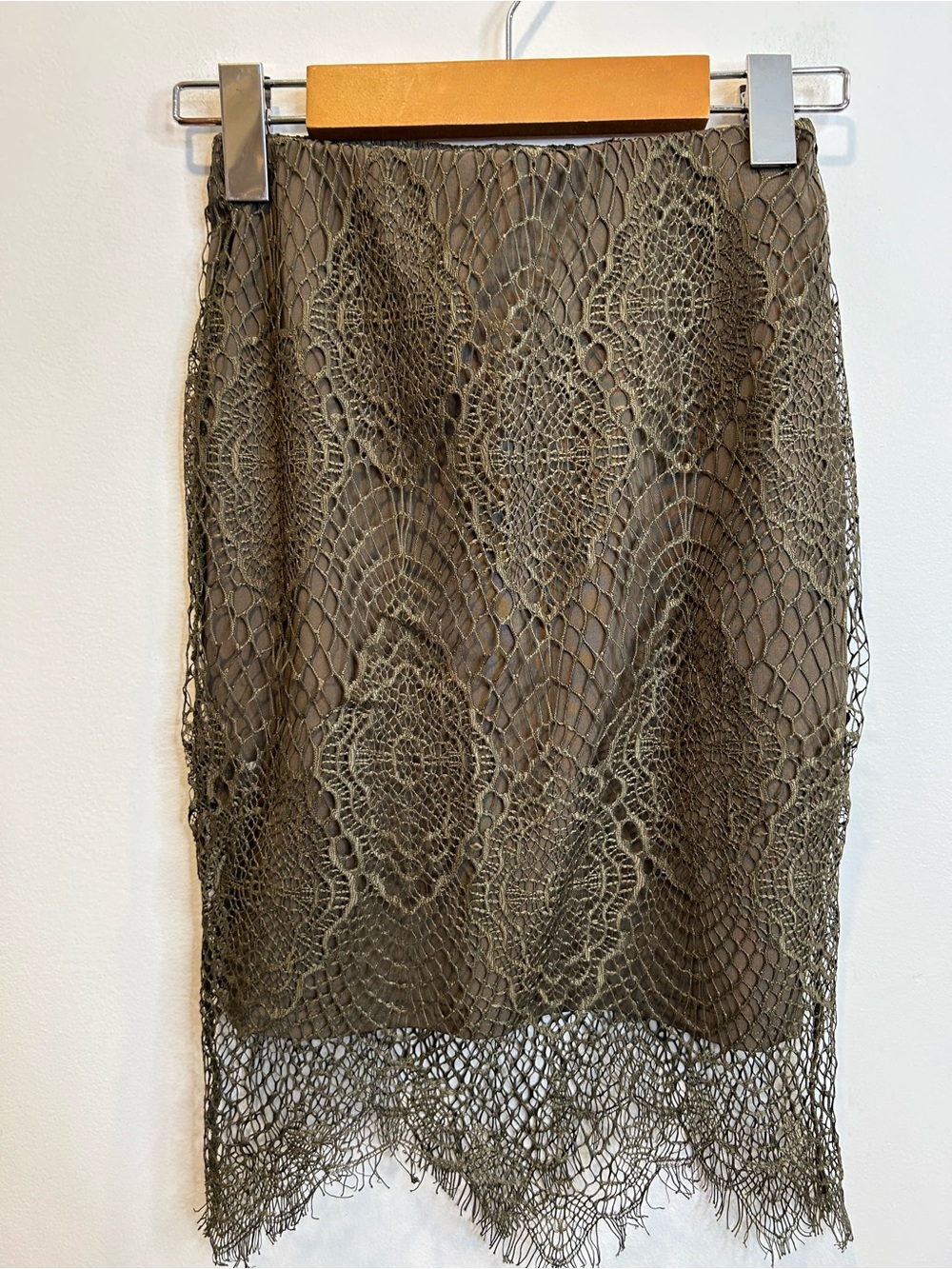 Missguided Lace Mini Skirt Green